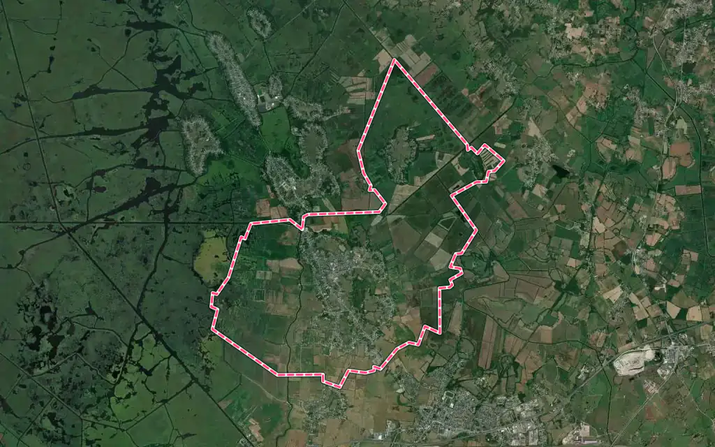 Vue satellite de Saint-Malo-de-Guersac avec ses contours administratifs