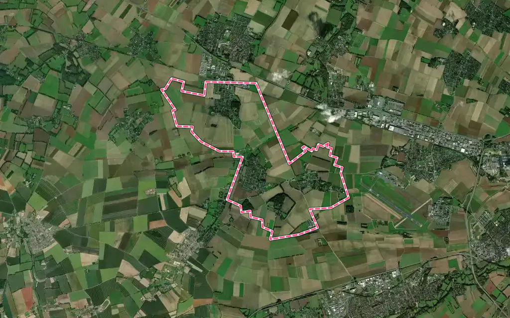 Vue satellite de Saint-Manvieu-Norrey avec ses contours administratifs