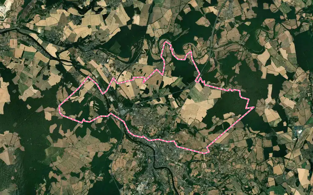 Vue satellite de Saint-Marcel avec ses contours administratifs