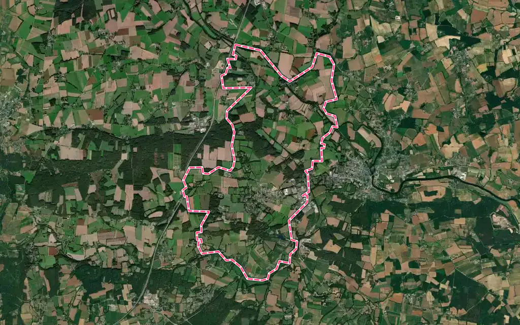 Vue satellite de Saint-Marcel avec ses contours administratifs