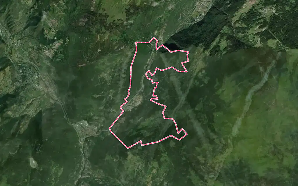 Vue satellite de Saint-Marcel avec ses contours administratifs