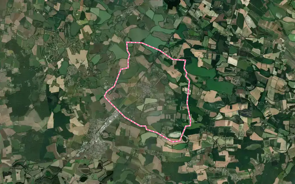 Vue satellite de Saint-Marcel avec ses contours administratifs