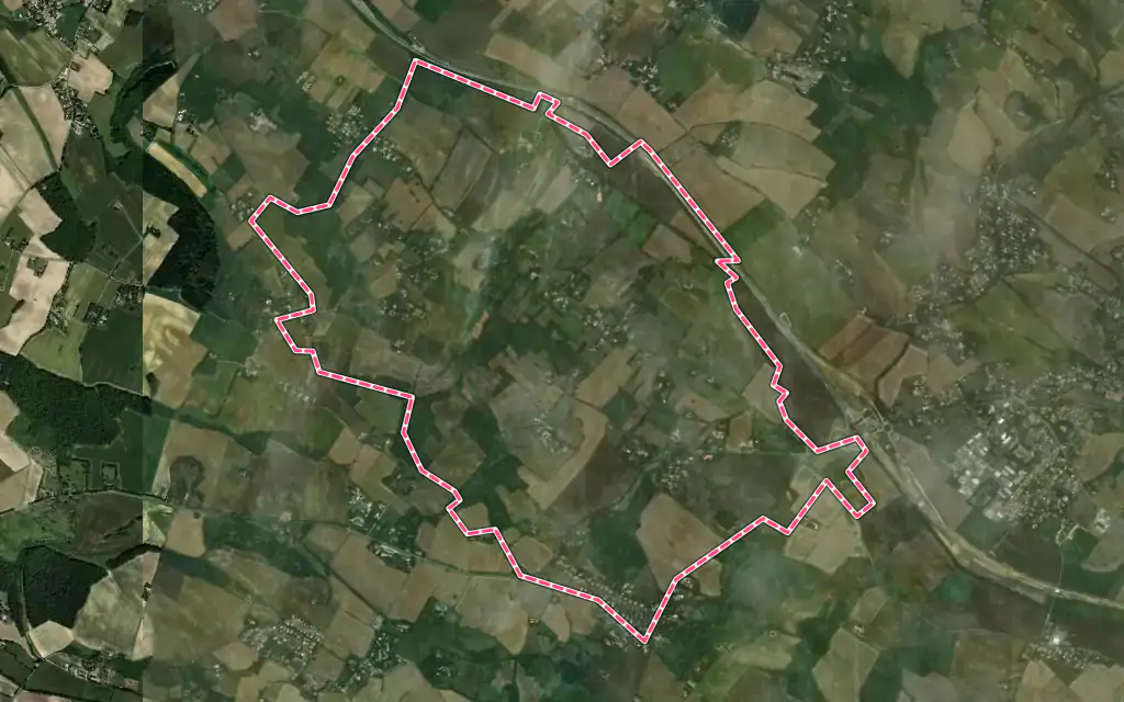 Vue satellite de Saint-Marcel-Paulel avec ses contours administratifs