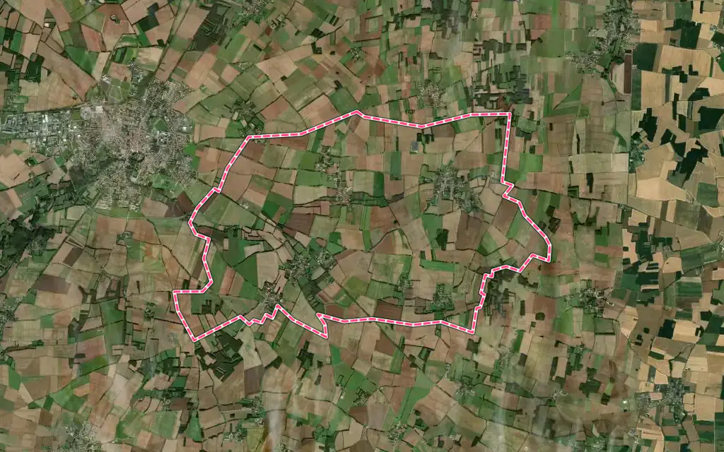 Vue satellite de Saint-Mard avec ses contours administratifs
