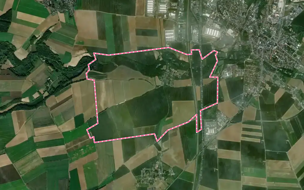 Vue satellite de Saint-Mard avec ses contours administratifs