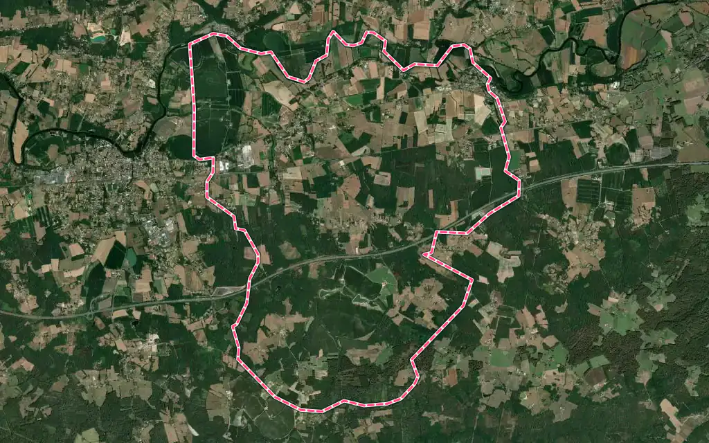 Vue satellite de Saint-Martial-d'Artenset avec ses contours administratifs