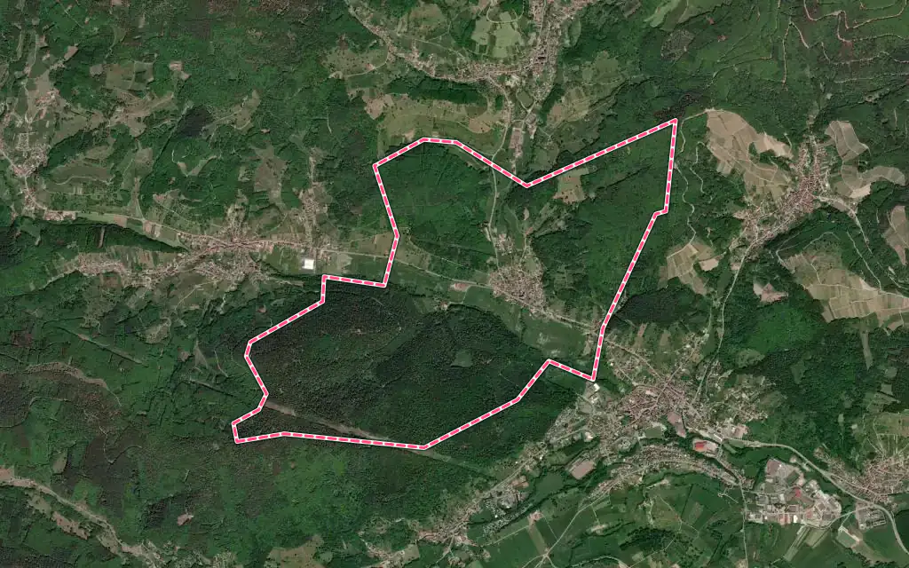 Vue satellite de Saint-Martin avec ses contours administratifs