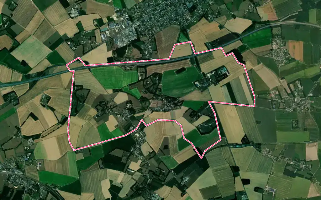 Vue satellite de Saint-Martin-aux-Arbres avec ses contours administratifs
