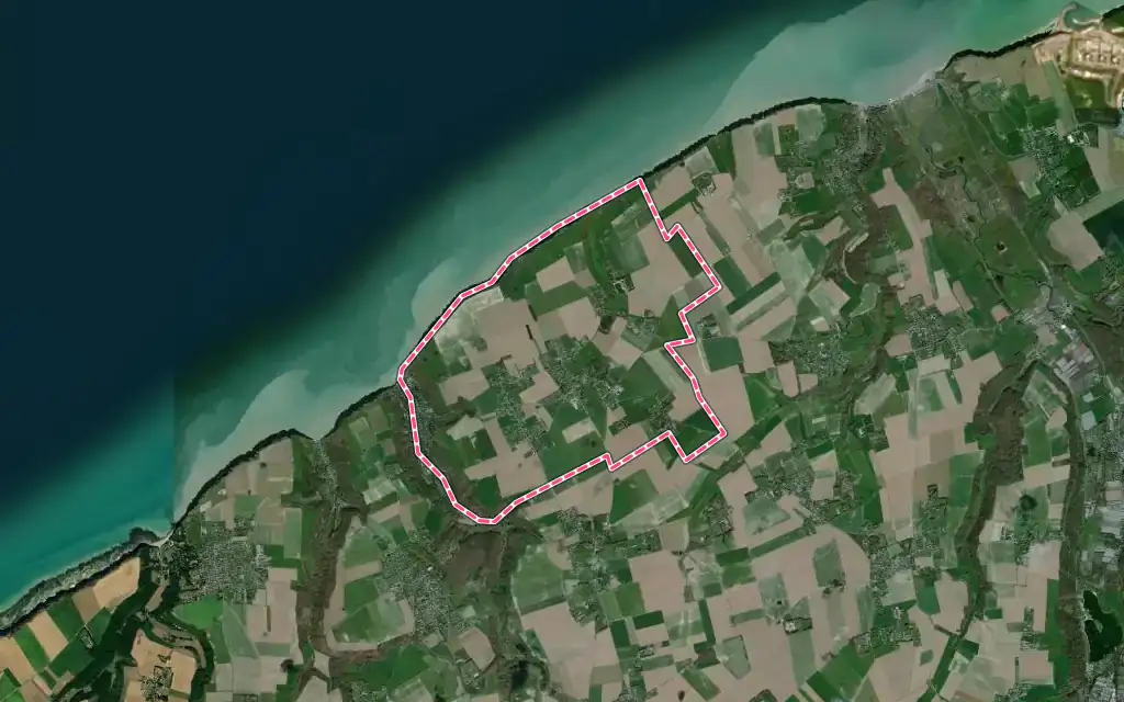 Vue satellite de Saint-Martin-aux-Buneaux avec ses contours administratifs