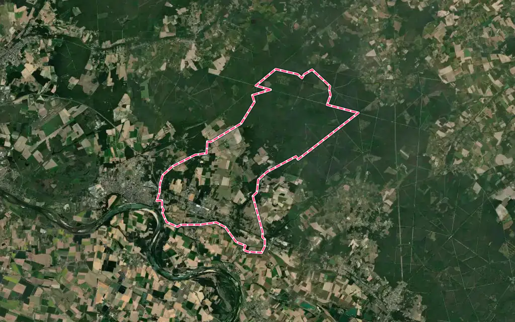 Vue satellite de Saint-Martin-d'Abbat avec ses contours administratifs