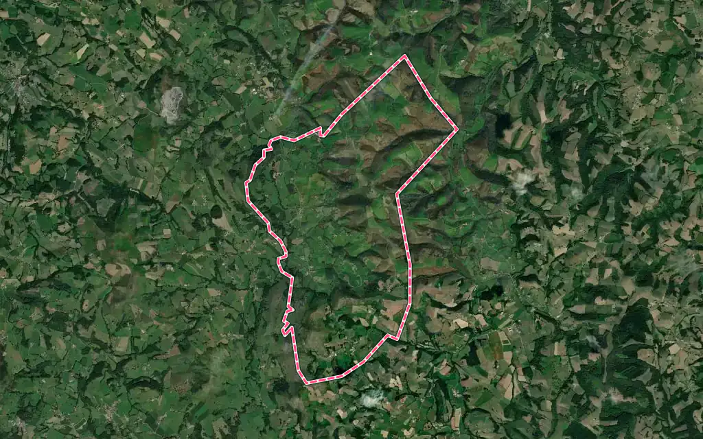 Vue satellite de Saint-Martin-d'Arberoue avec ses contours administratifs