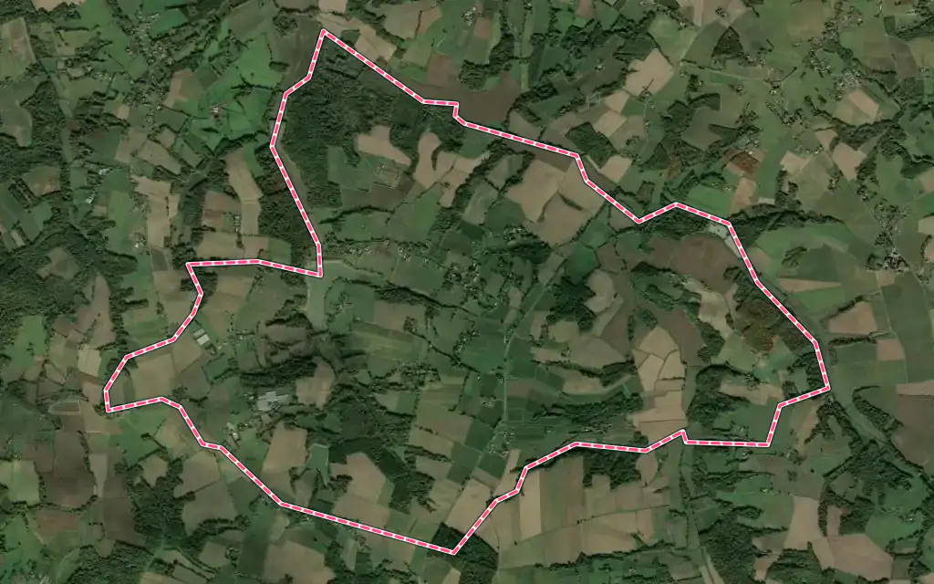 Vue satellite de Saint-Martin-d'Armagnac avec ses contours administratifs