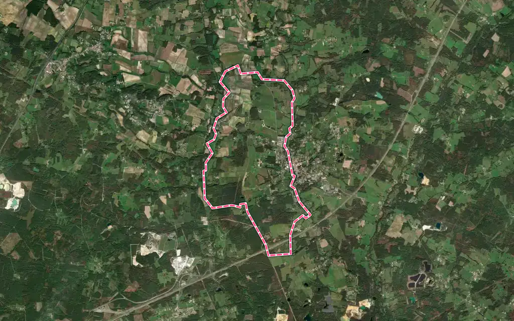 Vue satellite de Saint-Martin-d'Ary avec ses contours administratifs