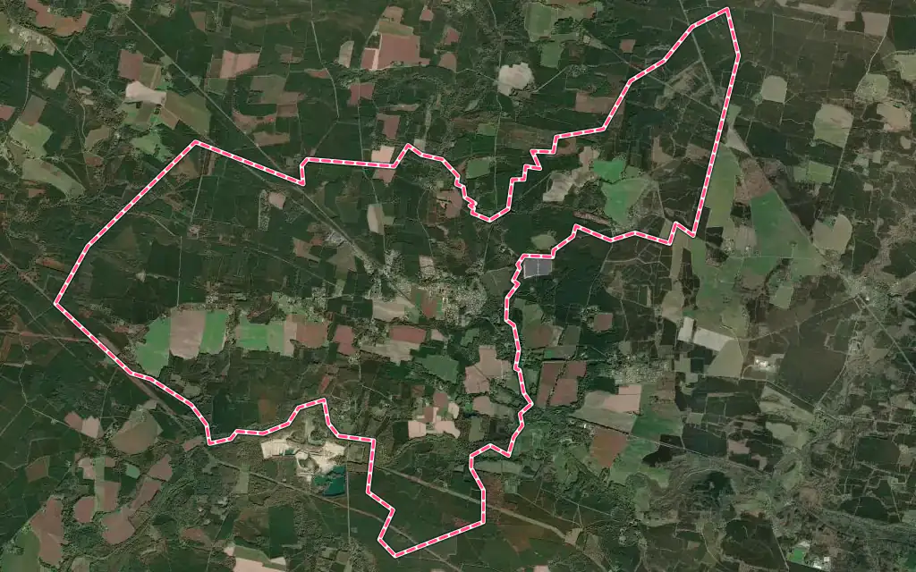 Vue satellite de Saint-Martin-d'Oney avec ses contours administratifs