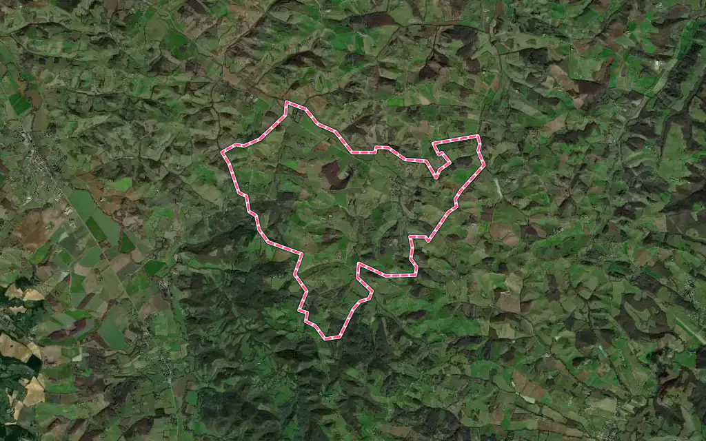 Vue satellite de Saint-Martin-d'Oydes avec ses contours administratifs