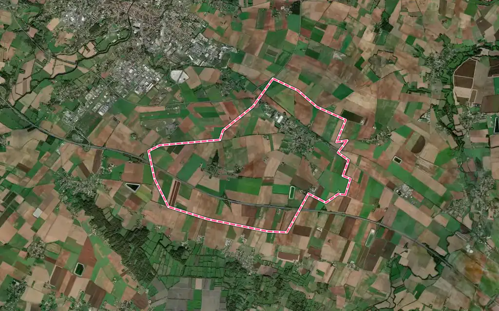 Vue satellite de Saint-Martin-de-Fraigneau avec ses contours administratifs
