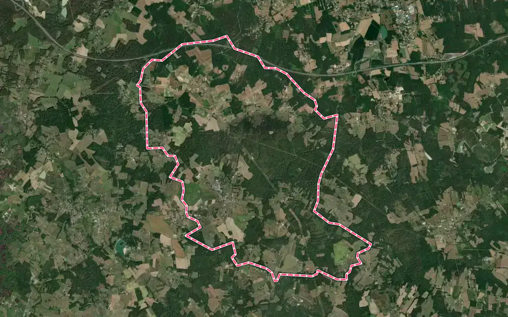 Vue satellite de Saint-Martin-de-Gurson avec ses contours administratifs