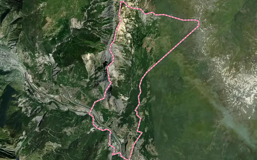 Vue satellite de Saint-Martin-de-la-Porte avec ses contours administratifs
