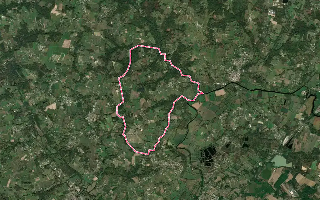 Vue satellite de Saint-Martin-de-Laye avec ses contours administratifs