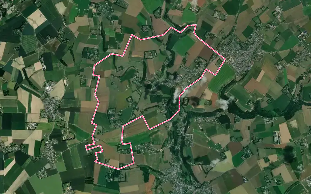 Vue satellite de Saint-Martin-du-Bec avec ses contours administratifs
