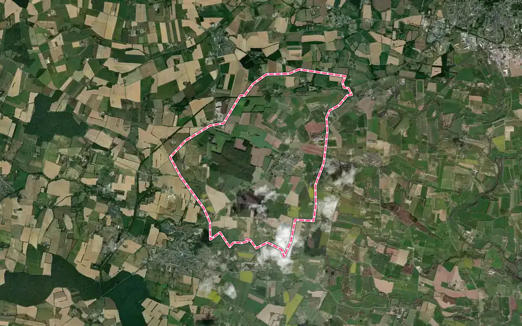 Vue satellite de Saint-Martin-du-Limet avec ses contours administratifs