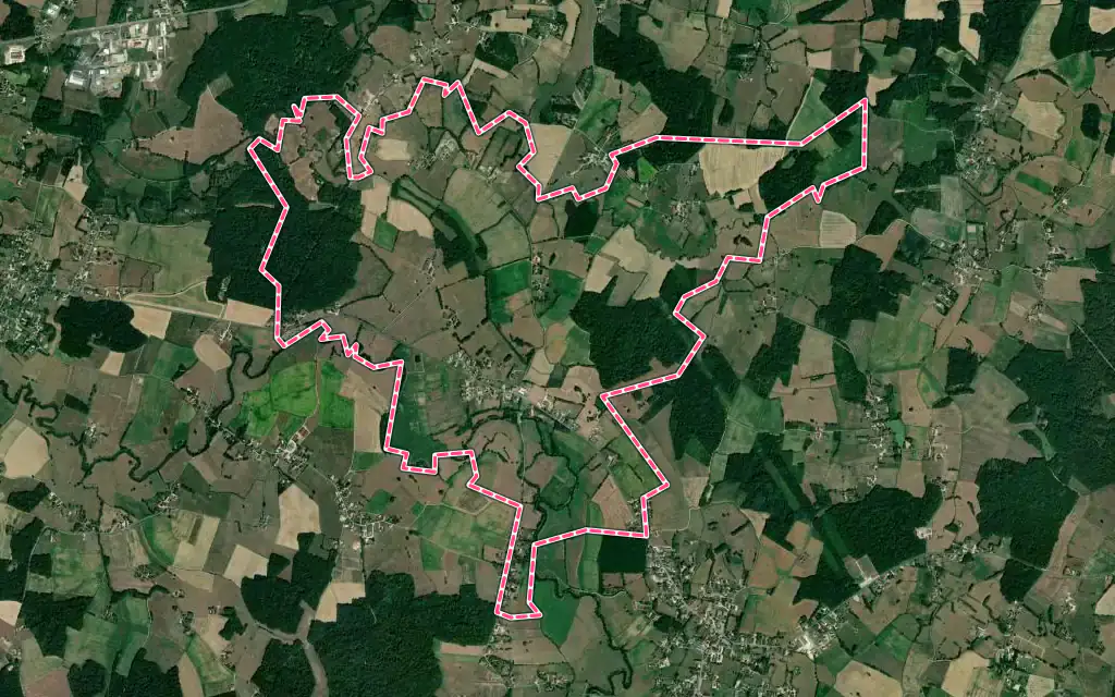 Vue satellite de Saint-Martin-du-Mont avec ses contours administratifs
