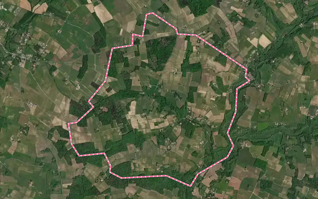 Vue satellite de Saint-Martin-du-Puy avec ses contours administratifs