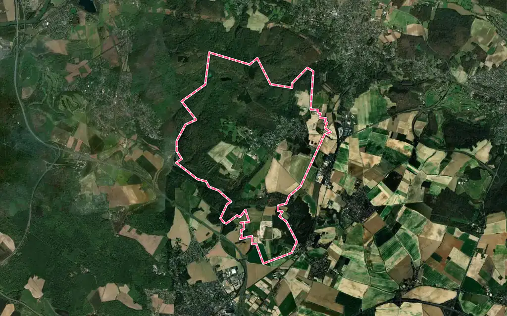 Vue satellite de Saint-Martin-du-Tertre avec ses contours administratifs
