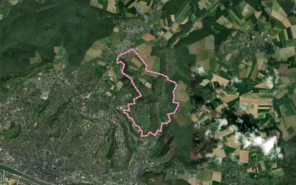 Vue satellite de Saint-Martin-du-Vivier avec ses contours administratifs