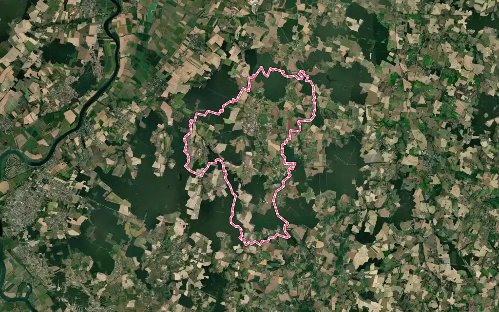 Vue satellite de Saint-Martin-en-Bresse avec ses contours administratifs