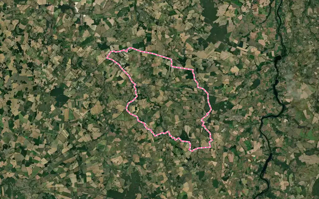 Vue satellite de Saint-Martin-l'Ars avec ses contours administratifs