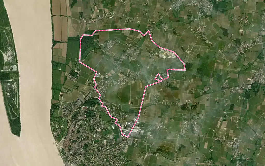 Vue satellite de Saint-Martin-Lacaussade avec ses contours administratifs