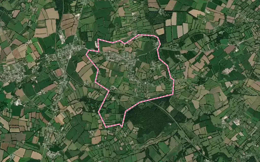 Vue satellite de Saint-Martin-le-Gréard avec ses contours administratifs
