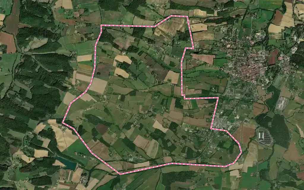 Vue satellite de Saint-Martin avec ses contours administratifs