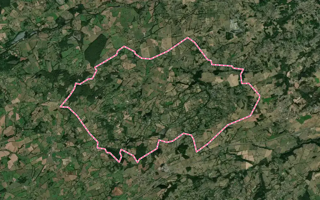 Vue satellite de Saint-Martinien avec ses contours administratifs