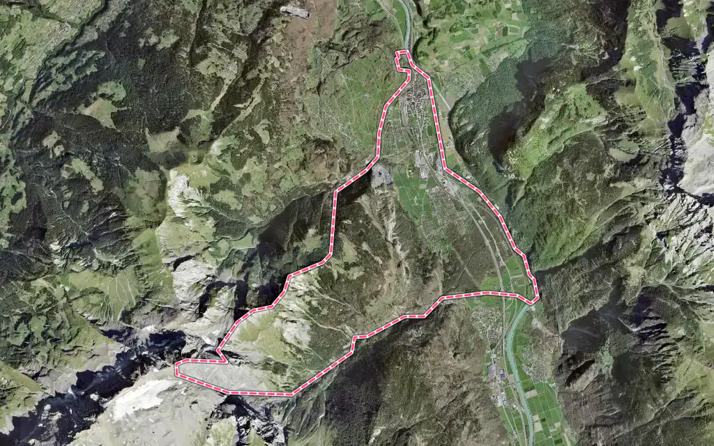 Vue satellite de Saint-Maurice avec ses contours administratifs