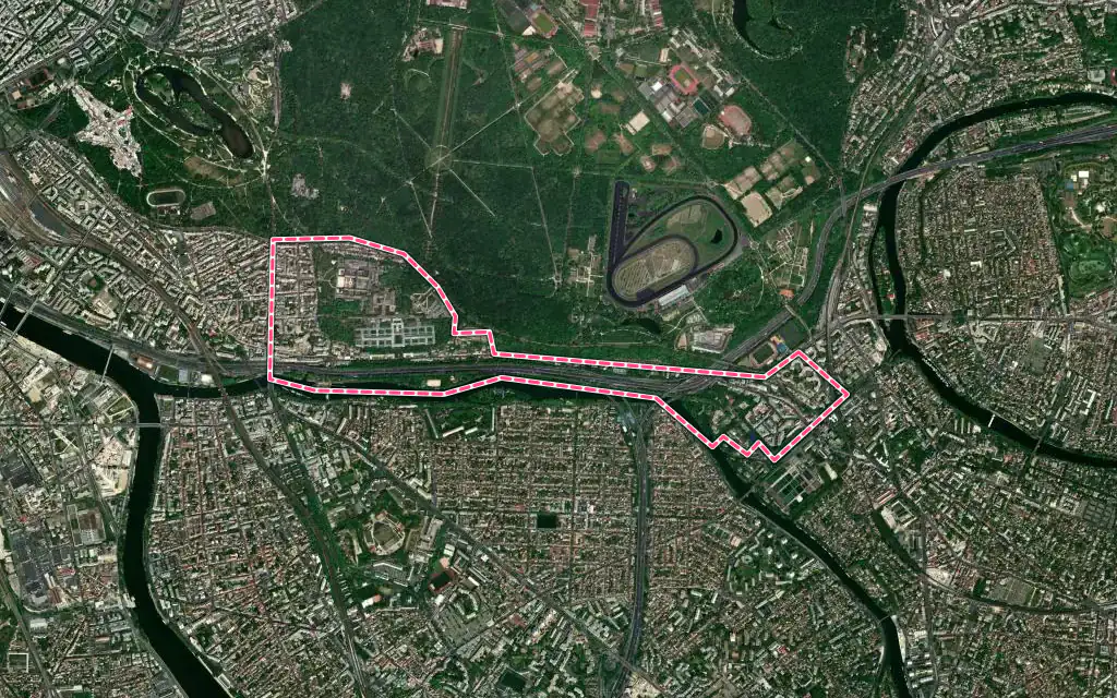 Vue satellite de Saint-Maurice avec ses contours administratifs