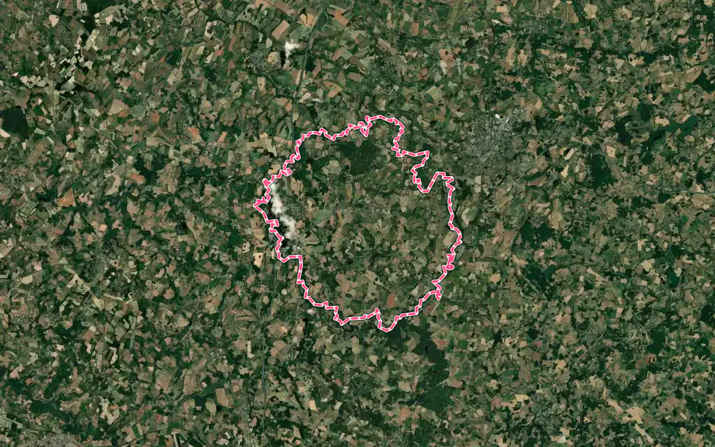 Vue satellite de Saint-Maurice-la-Souterraine avec ses contours administratifs