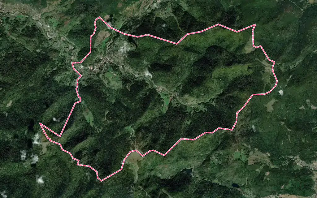 Vue satellite de Saint-Maurice-sur-Moselle avec ses contours administratifs