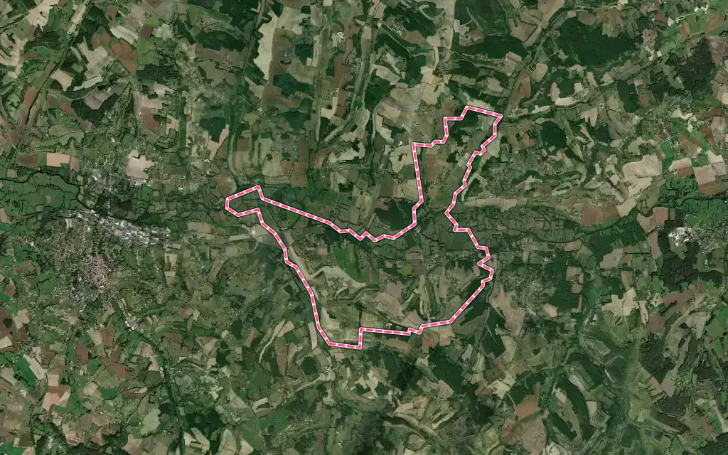 Vue satellite de Saint-Méard-de-Drône avec ses contours administratifs