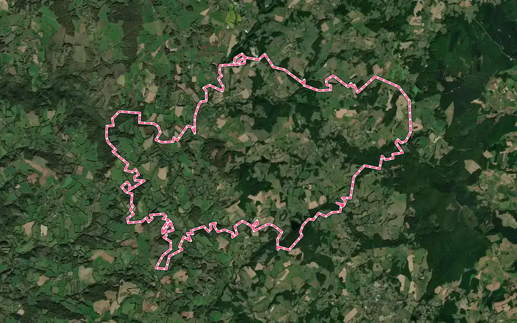 Vue satellite de Saint-Méard avec ses contours administratifs
