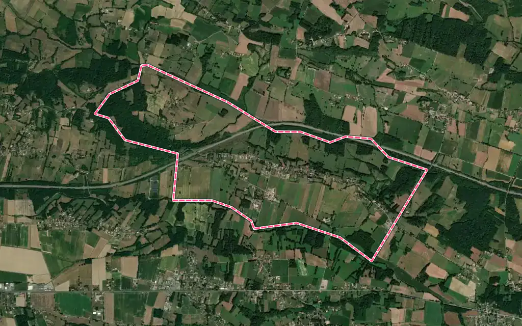 Vue satellite de Saint-Médard avec ses contours administratifs