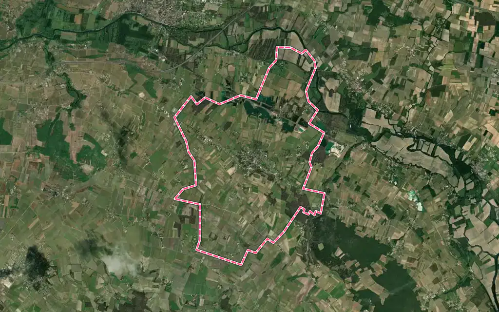Vue satellite de Saint-Même-les-Carrières avec ses contours administratifs