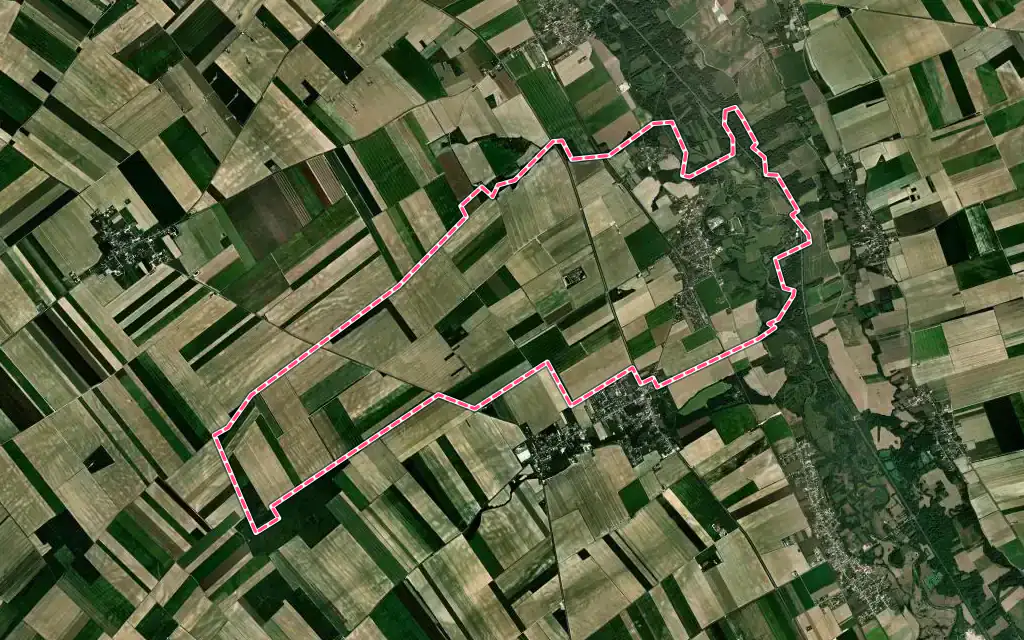 Vue satellite de Saint-Mesmin avec ses contours administratifs