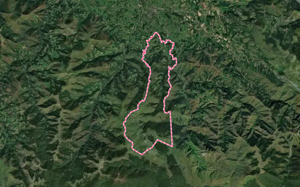 Vue satellite de Saint-Michel avec ses contours administratifs