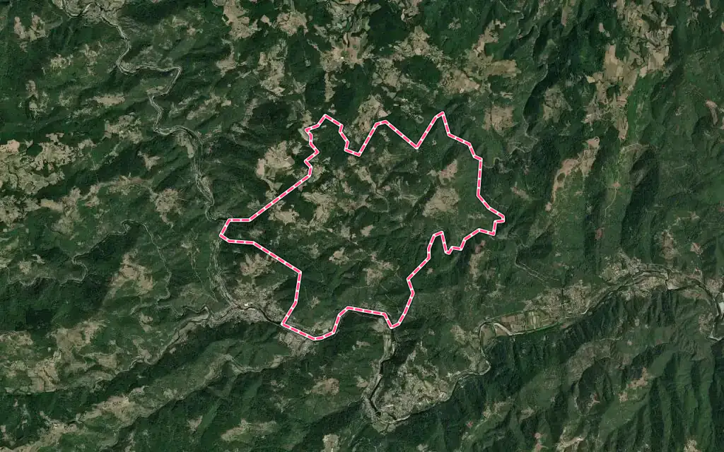 Vue satellite de Saint-Michel-de-Chabrillanoux avec ses contours administratifs