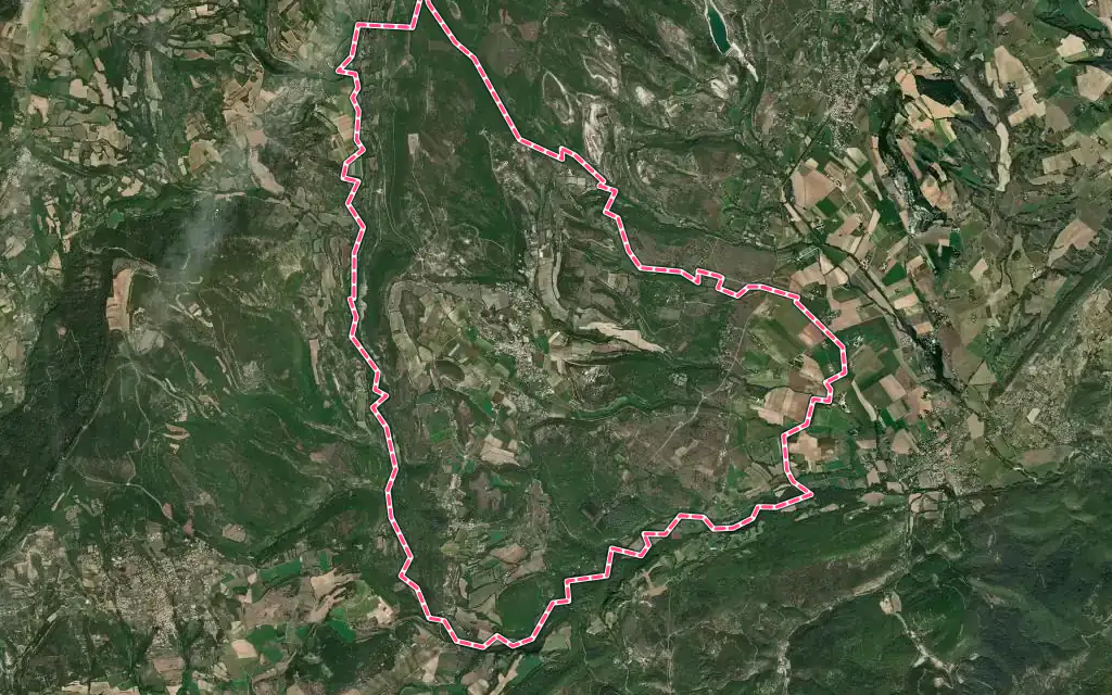 Vue satellite de Saint-Michel-l'Observatoire avec ses contours administratifs