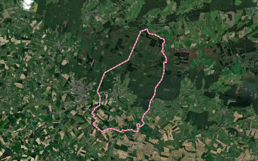 Vue satellite de Saint-Michel avec ses contours administratifs