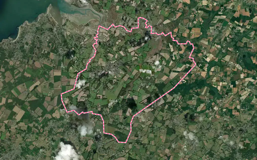 Vue satellite de Saint-Molf avec ses contours administratifs