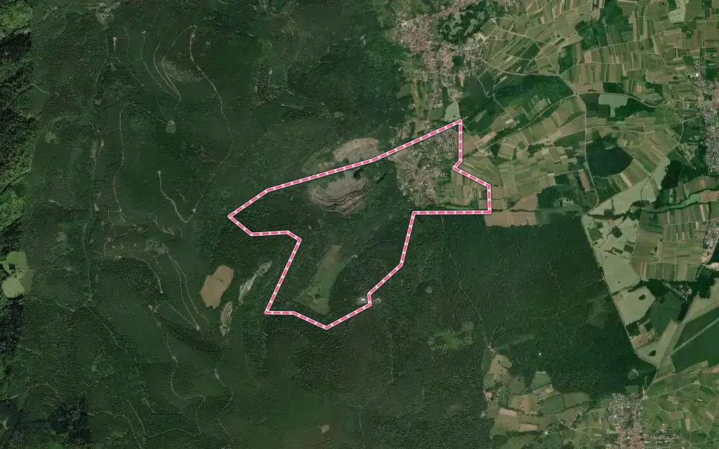 Vue satellite de Saint-Nabor avec ses contours administratifs